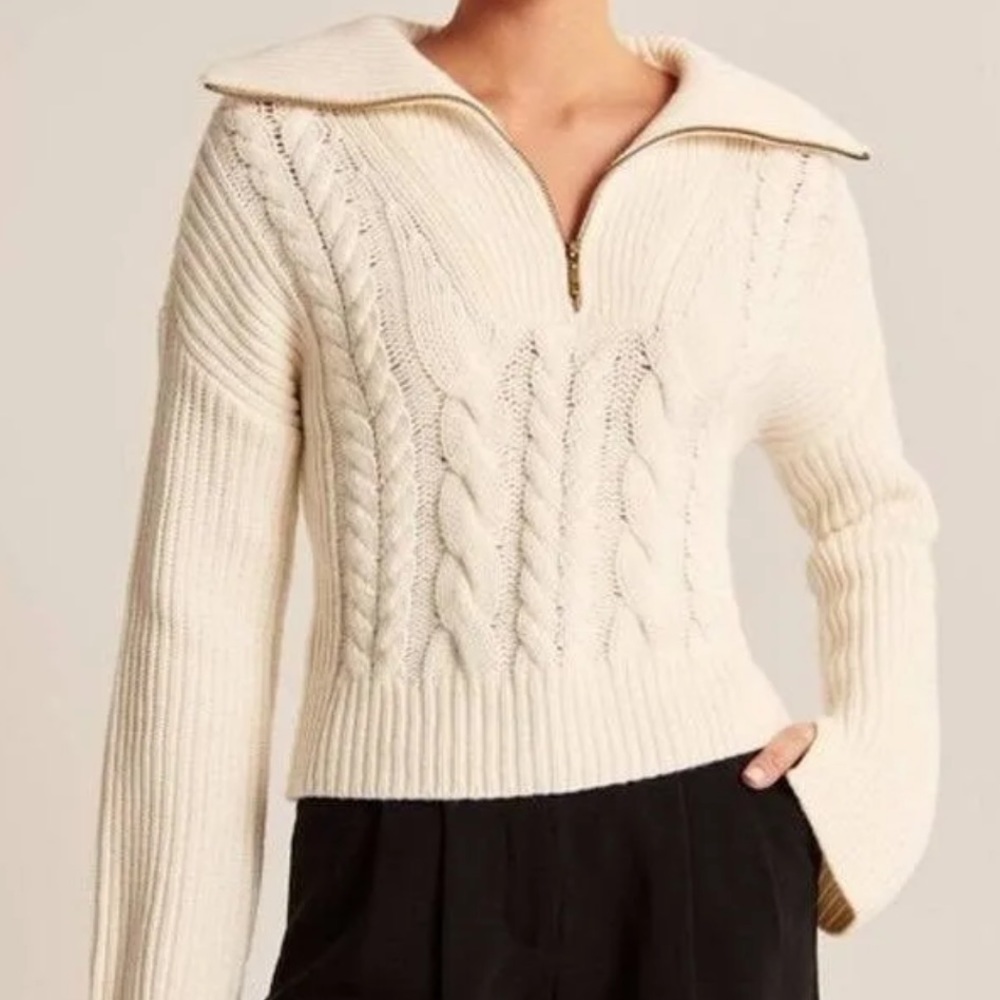 abercrombie & fit half zip knit sweater